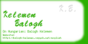 kelemen balogh business card